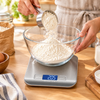 Weighing flour for baking